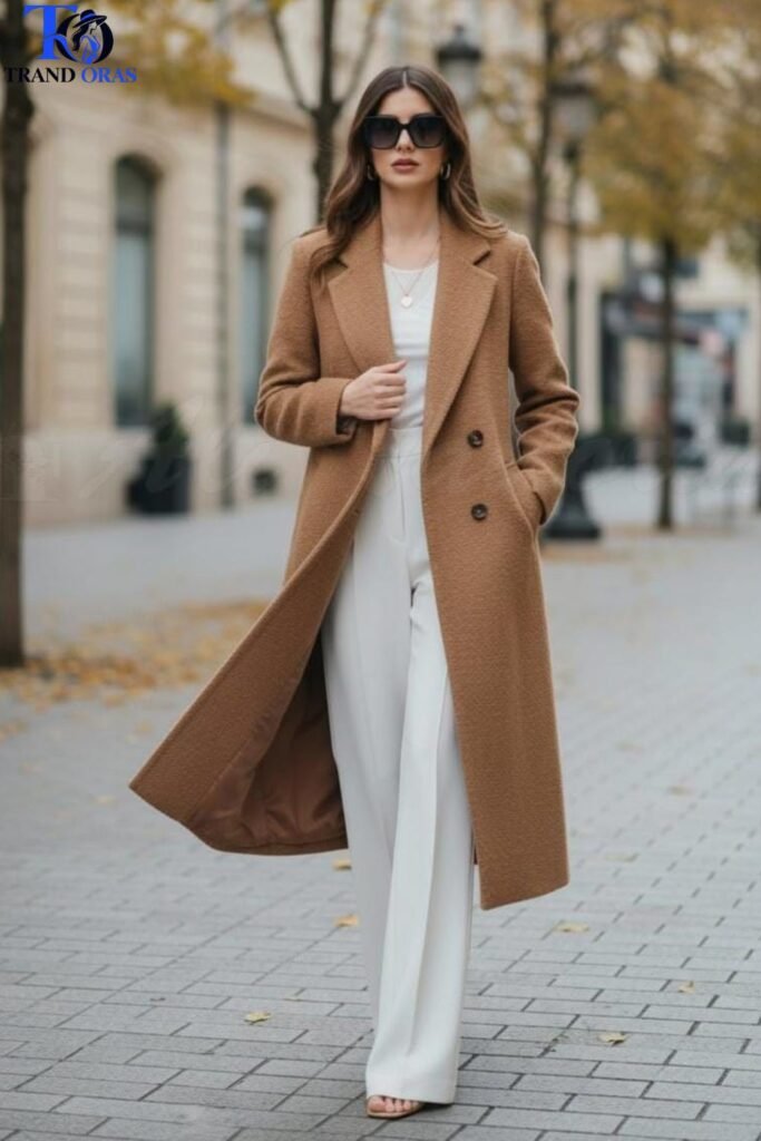 Tailored Wool Coat With Straight Leg Trousers