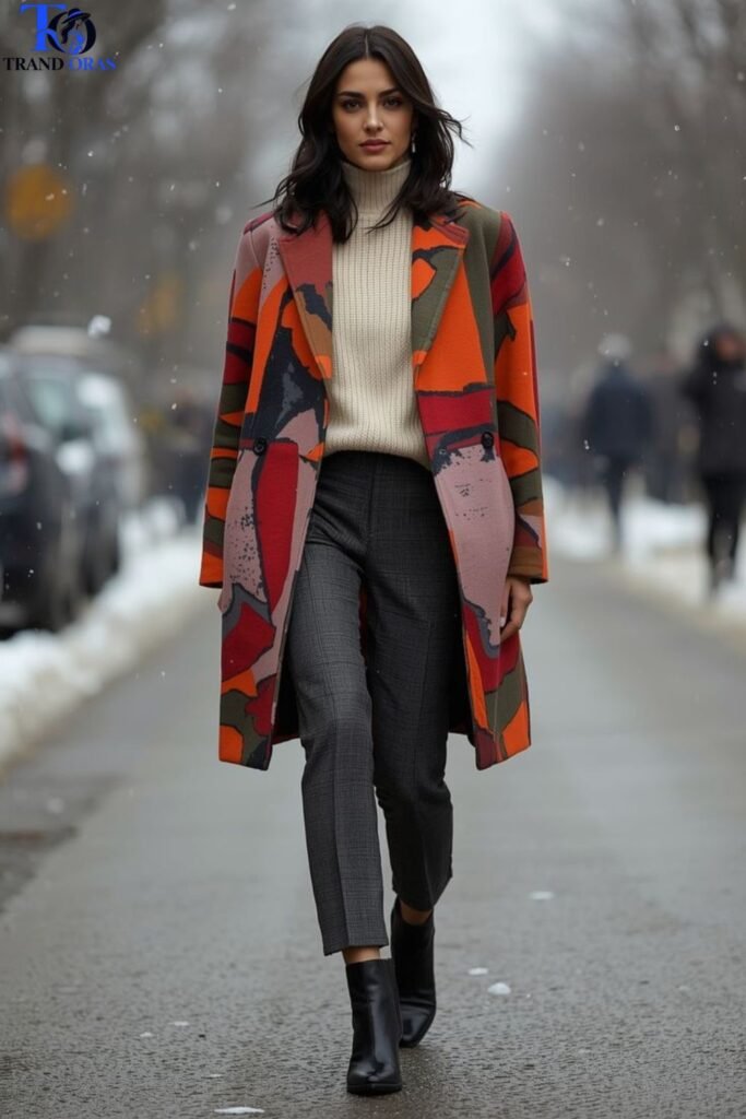 Statement Coat Over a Simple Base