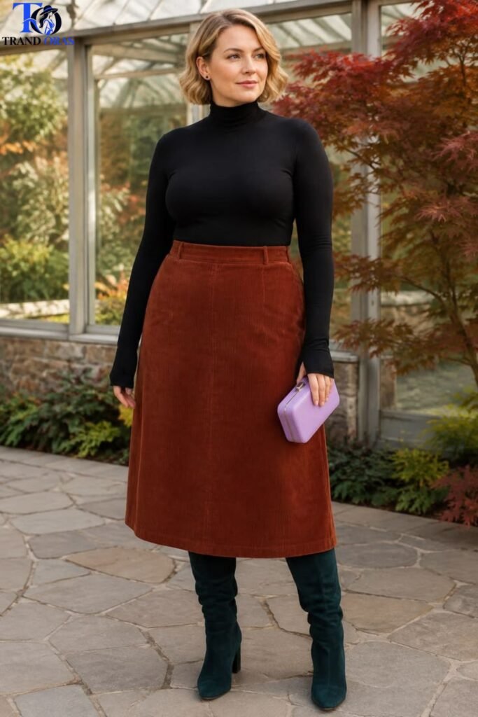 Turtleneck With a Midi Skirt