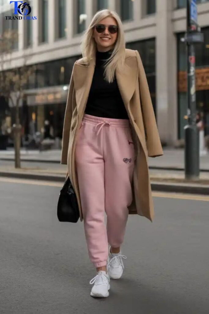 Fleece Lined Joggers With Clean Sneakers