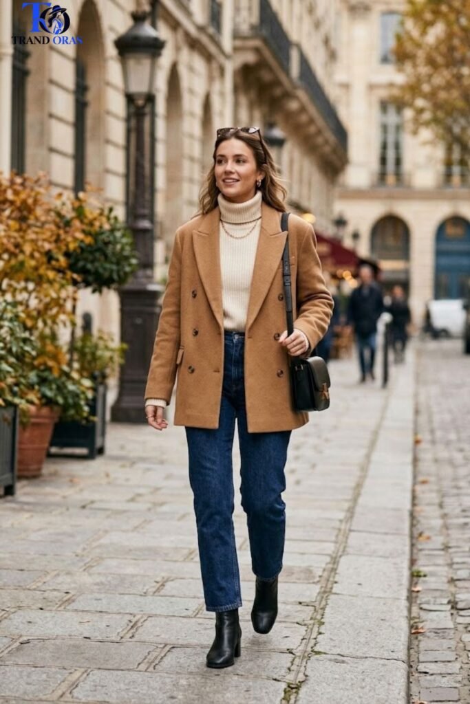 Oversized Blazer Over a Turtleneck