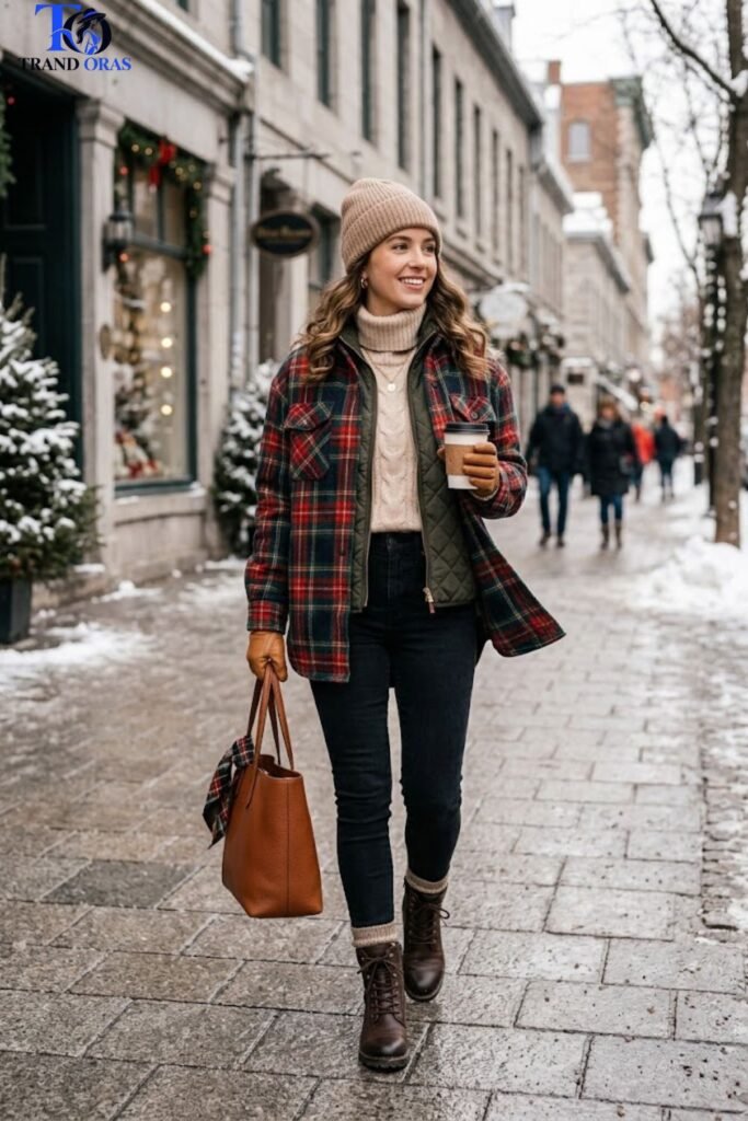 Winter Outfit Inspo Ideas with Plaid Layering