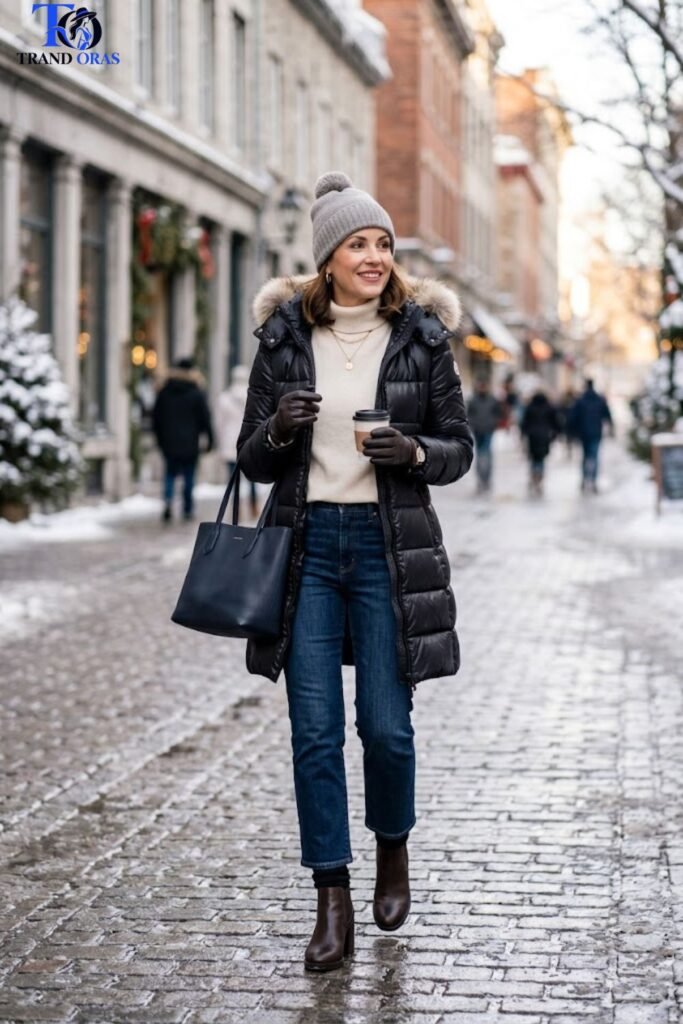 Puffer Coat with Elevated Basics