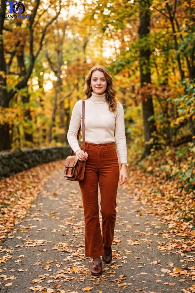 Turtleneck With Corduroy Trousers