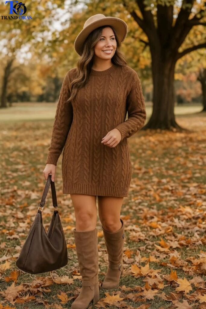 Sweater Dress With Tall Boots