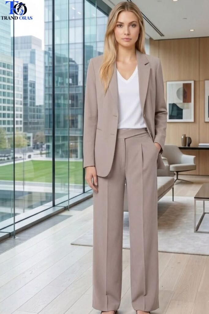 Tailored Blazer With Straight Leg Trousers