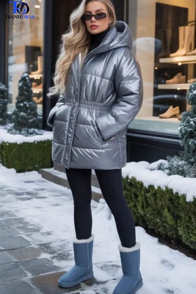 Classic Uggs With an Oversized Puffer Jacket