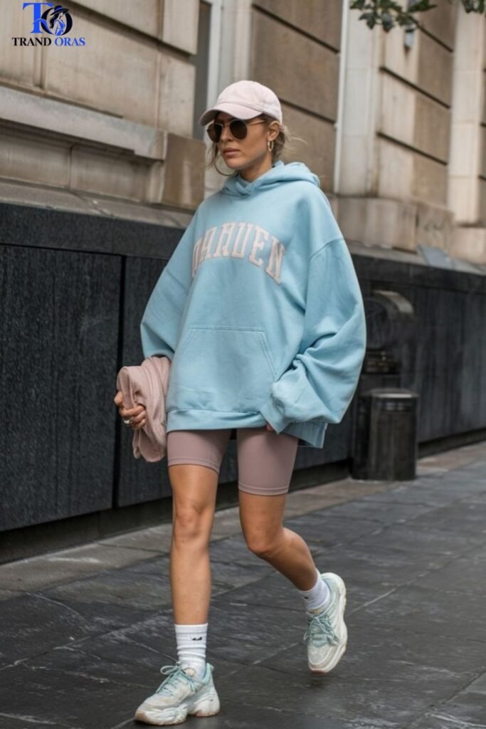 Oversized Hoodie With Bike Shorts or Leggings