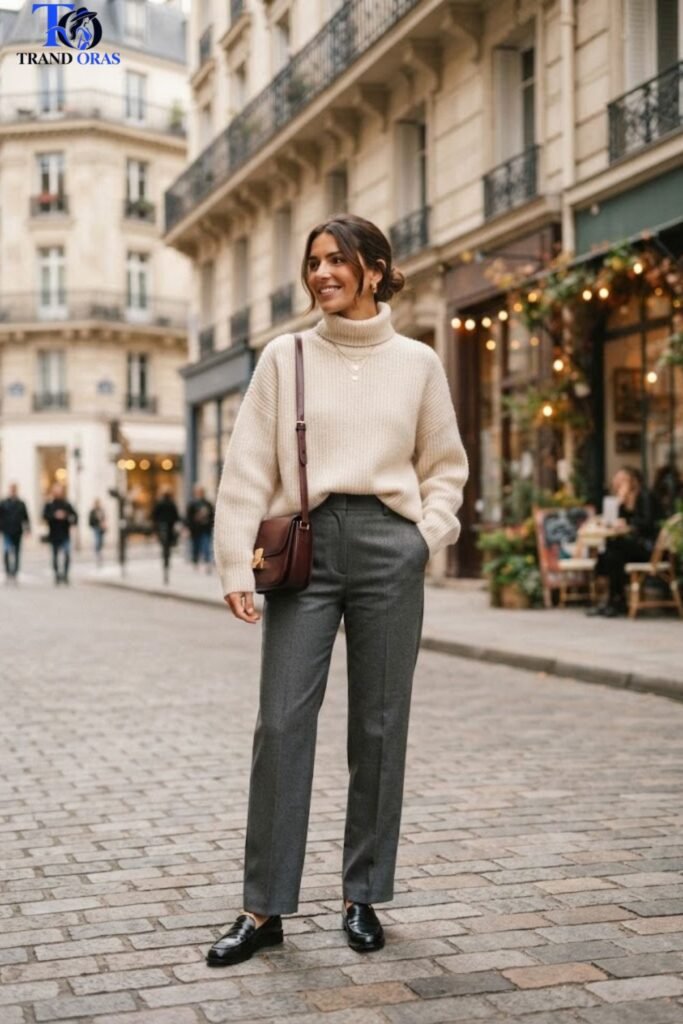 Oversized Sweater with Tailored Trousers