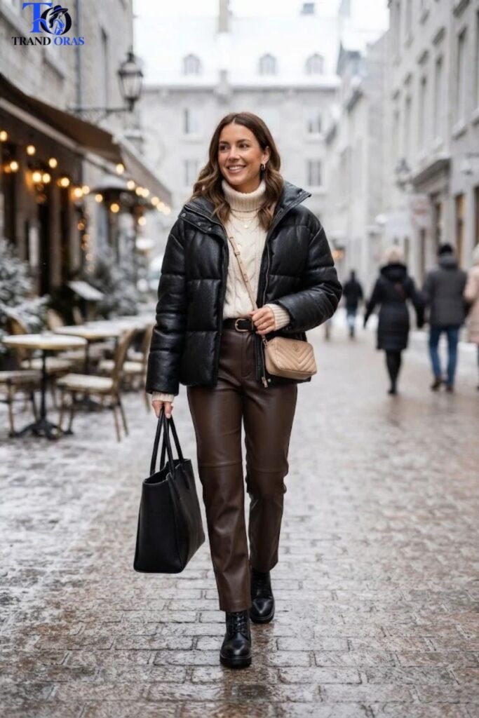 Leather and Faux Leather as a Winter Texture